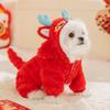 Hippie Dog New Year Dog Dragon Clothes Winter Cute Four Legged Velvet Clothes Small Dog Happy New Year Cat Pet Clothing