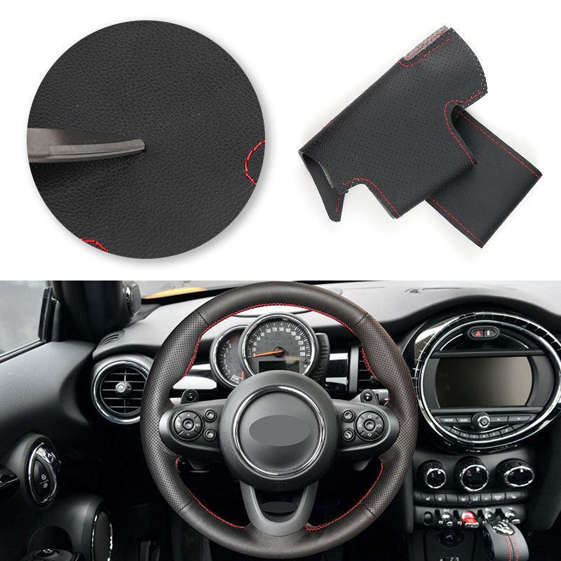 Car For Mini Cooper F54 F55 F56 F57 F60 R55 R56 R57 R58 R59 R60 R61 2017 2018 Steering Wheel Microfiber Leather Cover Trim