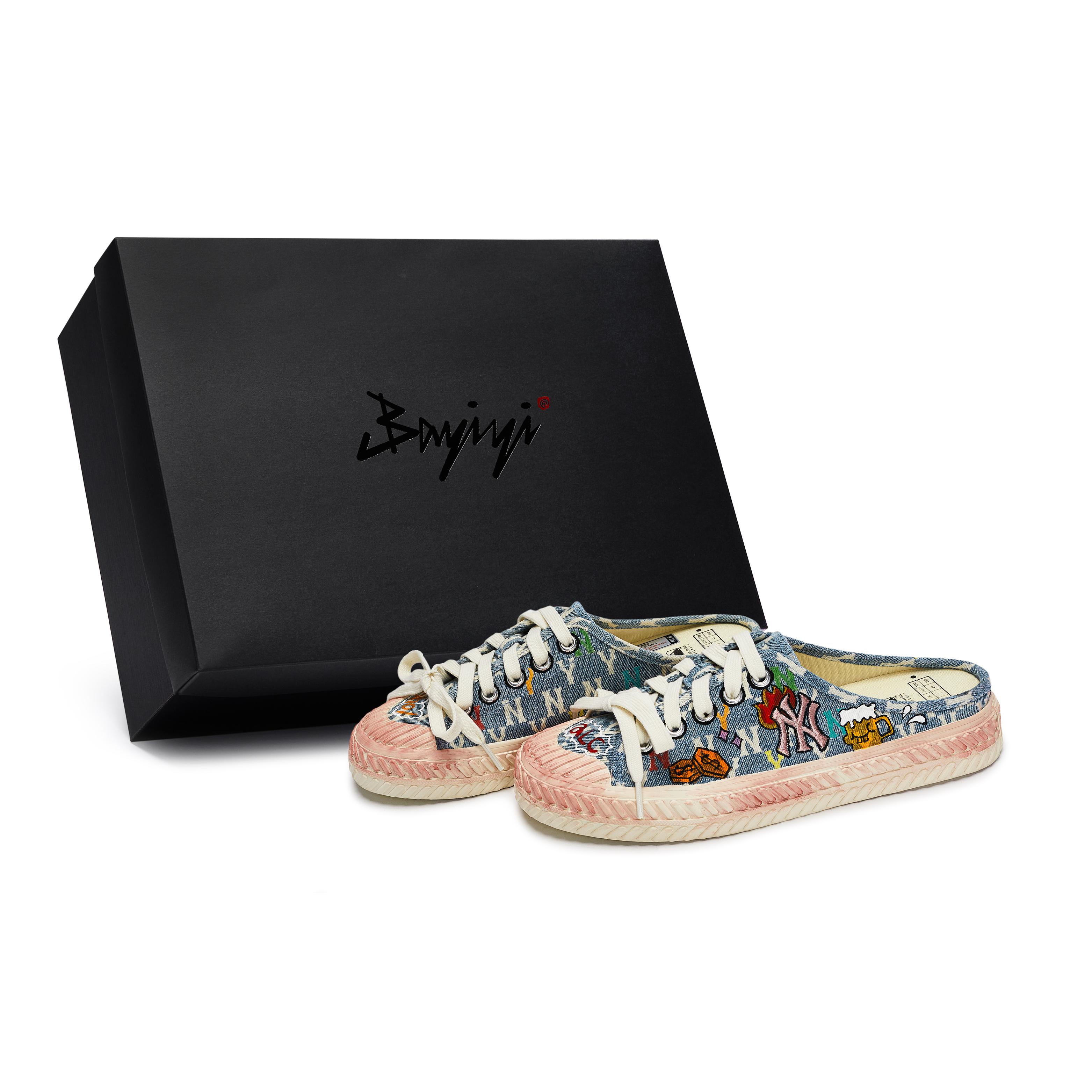 MLB Playball Mule Canvas Shoes Unisex Low top Beige/Blue/Red/Orange 32SHSD111-50U(Team80-SBOX) 41