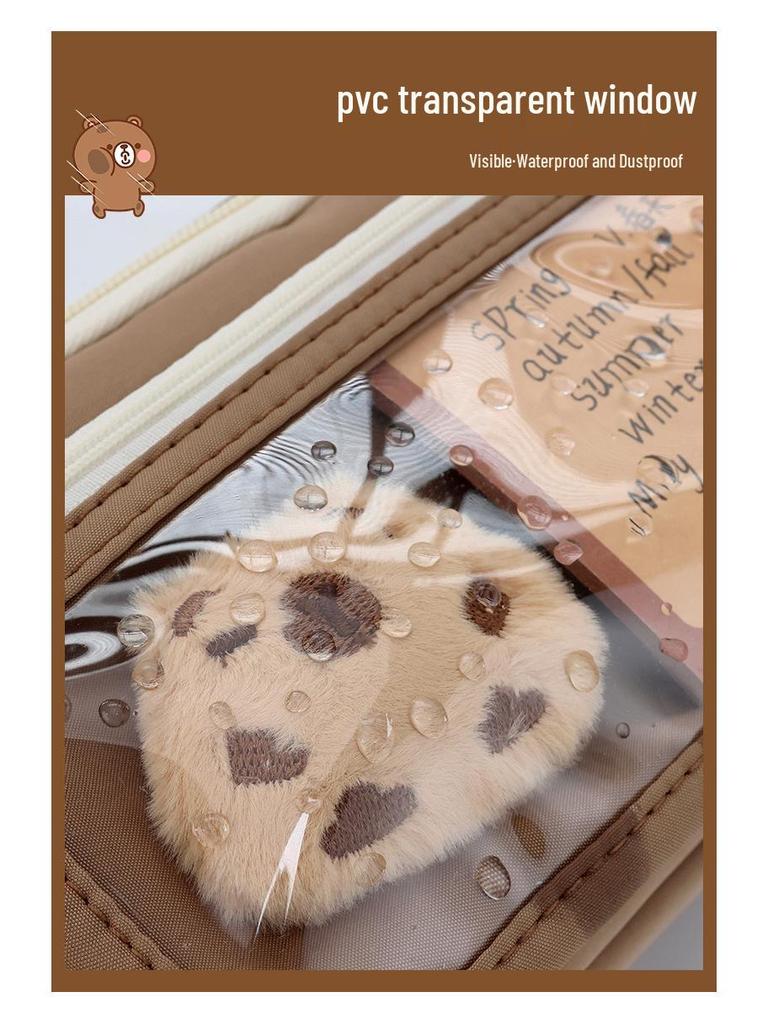 Large-Capacity Capybara Pencil Case for Girls – Cute & Transparent Design for Junior High Students