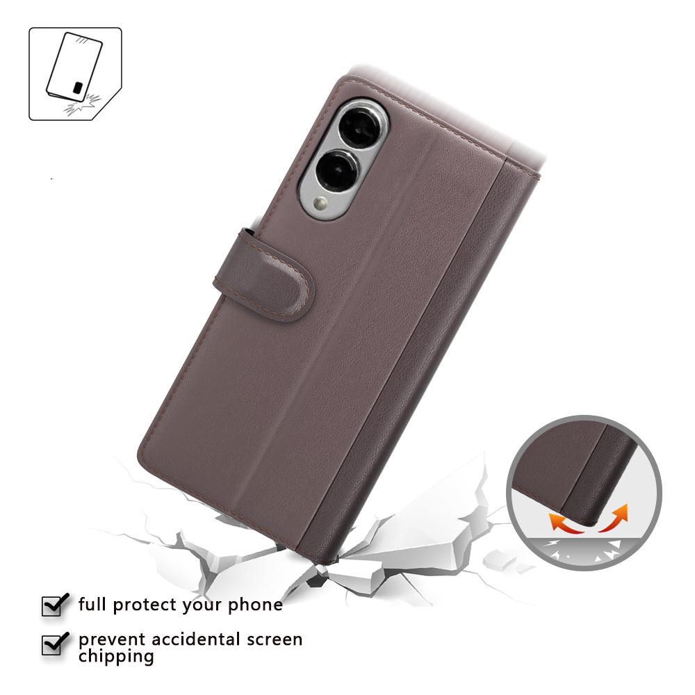 For Samsung Galaxy S25 Edge Case Genuine Split Leather Phone Cover with Wallet Stand