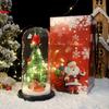 New Christmas gift luminous glass cover ornament decoration creative mini Christmas tree elk LED light