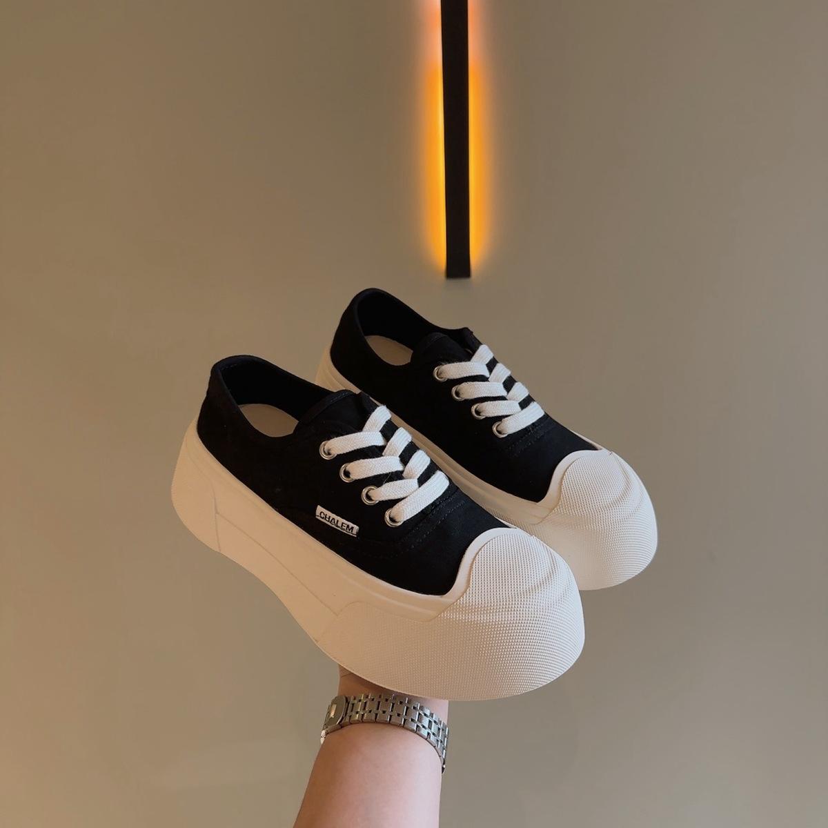 

Ziyan~ Thick-soled heightening canvas shoes for women s 2025 new summer thin breathable casual ugly big head shoes 35