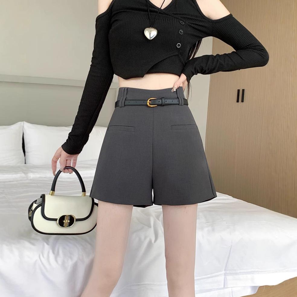 

Women s Spring/Summer 2025 White High-Waist A-Line Shorts - Versatile Slimming Petite Wide Leg Design Extra Large сірий колір