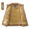Men's Corduroy Fleece-Lined Multi-Pocket Cotton Vest - Casual, Sleeveless, Outdoor, Cold-Proof.
