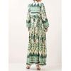 Elegant Green Modest Dress for Muslim Women – Soft, Comfortable, Long Printed Design