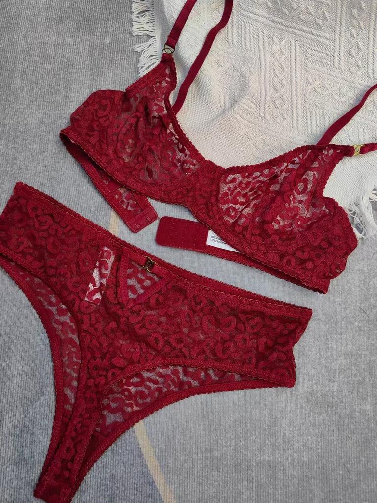 Sex Suit Sexy Jacquard Lace French Ultra-thin Perspective Small Anti-sagging Large Size