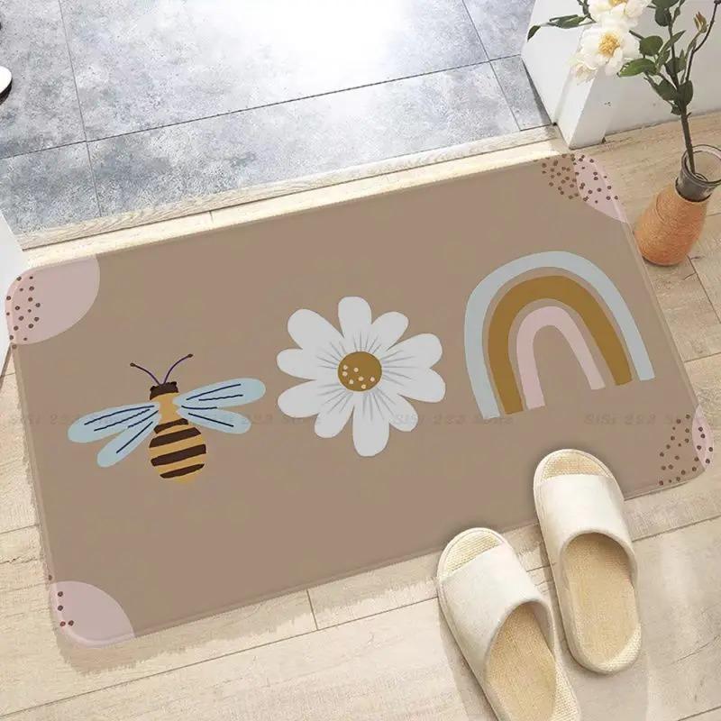

Rainbow Illustration Style Carpet Bedroom Bathroom Absorbent Entrance Mat Home Decor Laundry Room Floor Mat 40x60cm