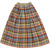 Japanischer Mori-Mädchen-Herbst-Winter-Frauen-Woll-Regenbogenrock mit hoher Taille, pastellkarierter langer Rock, eleganter, süßer Kawaii-Preppy-Plissee-Weihnachtsrock