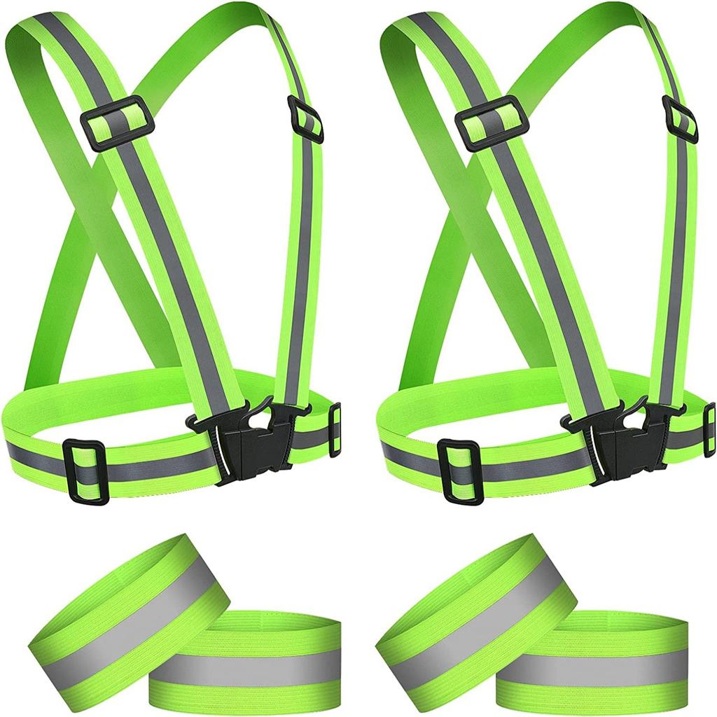 Correas Reflectantes de Alta Visibilidad Seguridad en el Trabajo Nocturno Correr Ciclismo Seguridad Chaleco Reflectante Ajustable Alta Visibilidad Reflectante