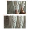 Women's Cotton and Linen Haren Pants Embroidered with Lace Casual Pants Elastic Waist Haren Women's Pants Cropped Pants