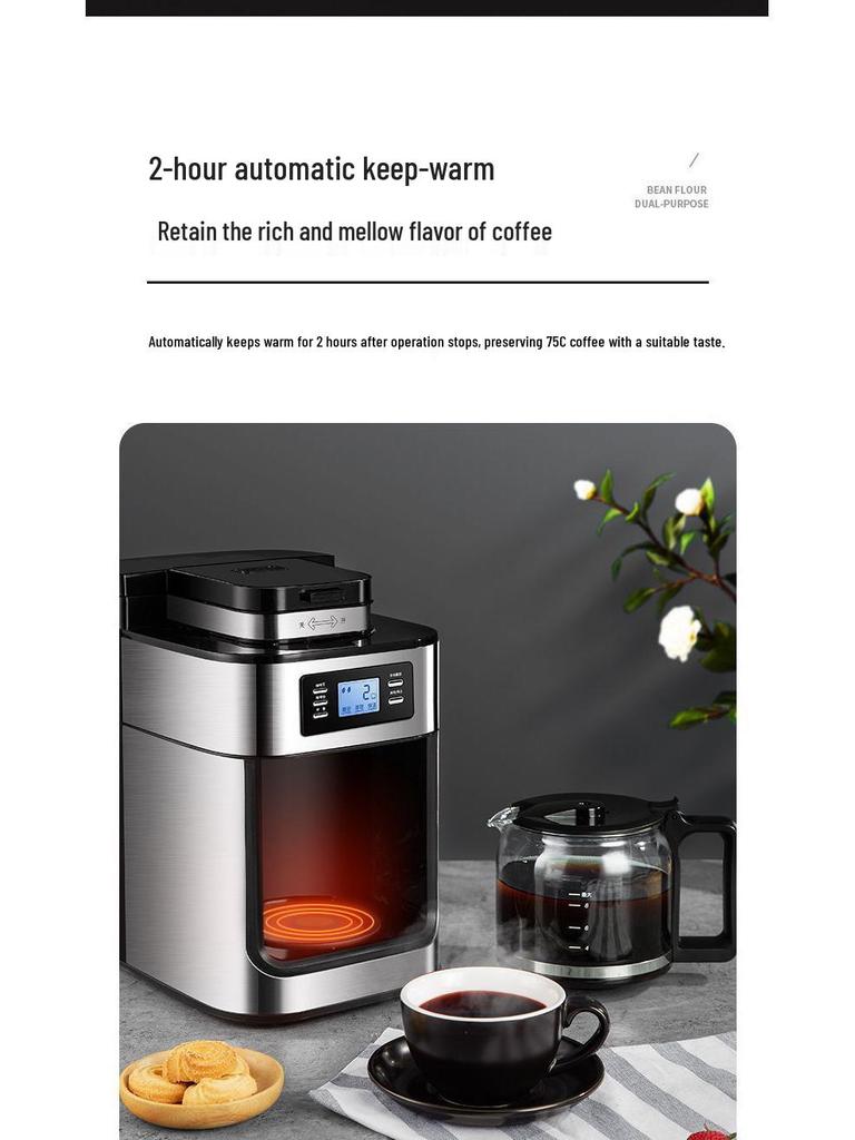 Smarte Amerikanische Kaffeemaschine: Automatischer Mahlwerk & Brühmaschine für Zuhause oder Büro