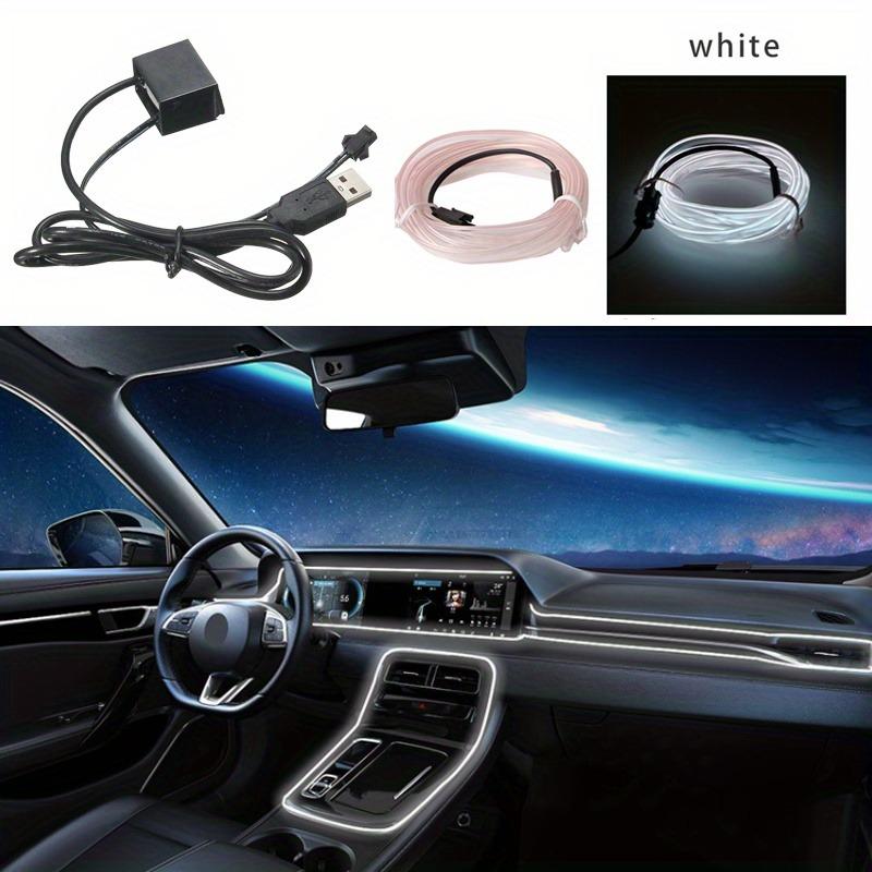 5M Car Environment El Wire LED USB Flexible Neon Interior Lights Car Decorative Accessories Dome Lights 6