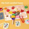 Education Early Puzzle Wooden Play Food Toys Children Fruit Skewer Gift Fun
