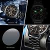 BINBOND Men's Waterproof Quartz Sports Watch with Steel Strap and Dual Eye Multifunction.