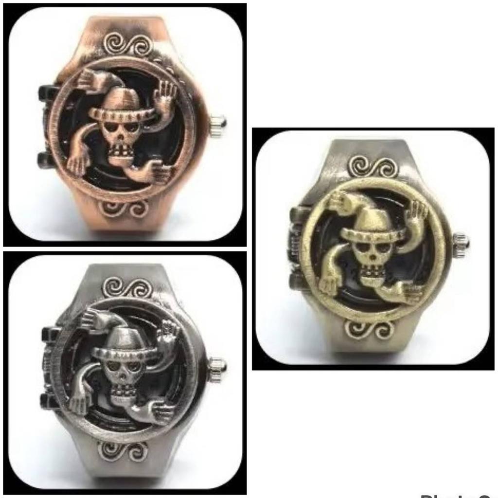 Luffy Franky Robin Pirate Japan Cartoon Animation Kid Finger Ring Watch Quartz Straw Hat Jewelry Gift Adjustable Silver Bronze Copper