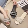 Summer Fashion Women's Slippers 2024 New Style Gentle Pearl Embedding Diamond Luxury Designer Style Casual Versatile Sandals