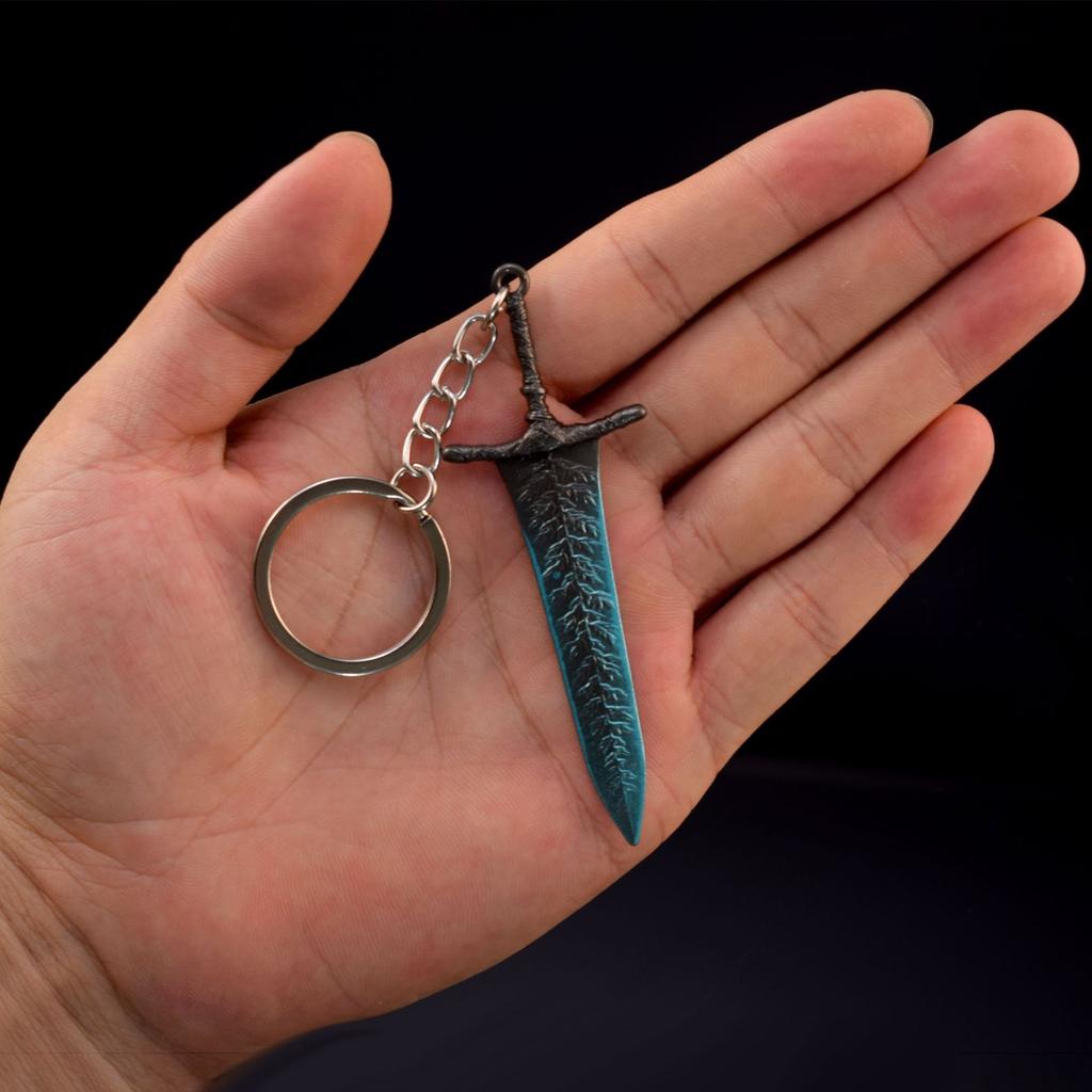 10cm/3.93in Mini Keychains Dark Moon Greatsword Toy Model All Metal Weapon Pendant Keyrings Gifts Accessories Game Peripherals
