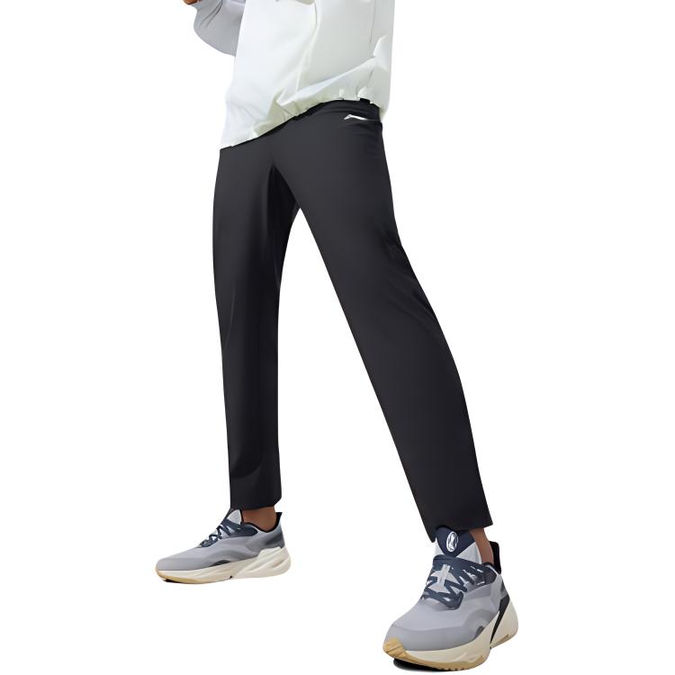 Li Ning UPF 50+ Solid Color Elastic Waist Sun Protection Ice Feel Comfortable Knitted Sports Pants Men Bottoms AKYT065-1