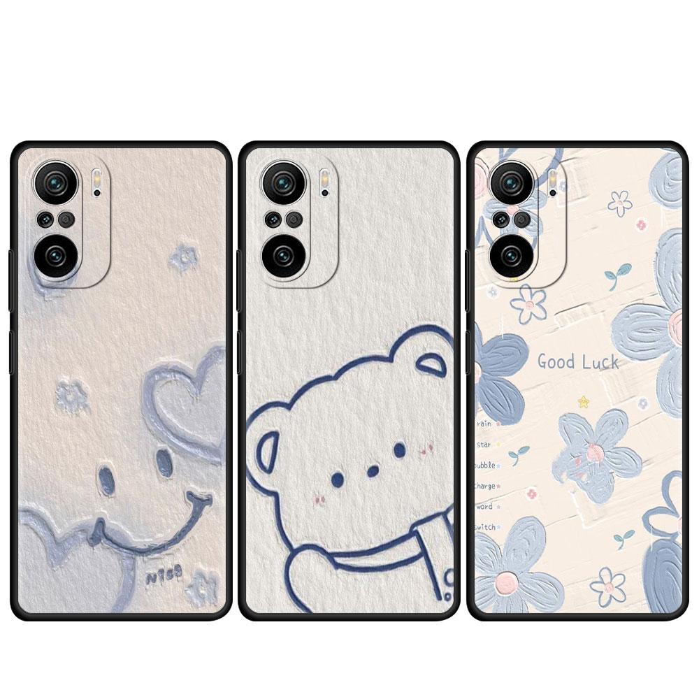 Case For Xiaomi Redmi Note 11 9S 10 9 8 7 9A 9C 9i K40 8T 10C 9T K50 Silicone Phone Shell Flower Cute