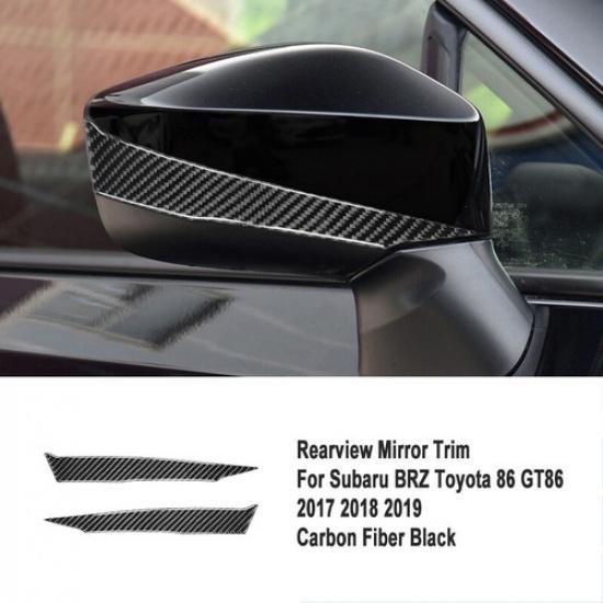 Carbon Fiber Side Rearview Mirror Cover Sticker For Subaru BRZ Toyota 86 2017-20