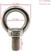 304 Stainless Steel M12 Lifting Rigging Eyebolt Ring Shaped with Lengthened Thread(40mm) Pack of 4 Pcs