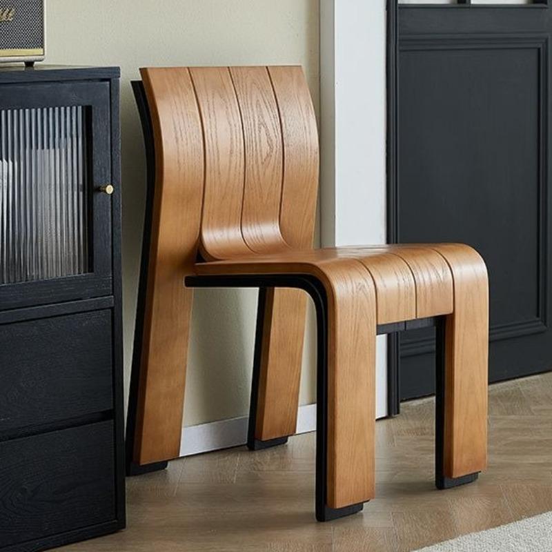 Wooden Dining Chair Nordic Modern Living Room Chair Aesthetic Decorative Backrest Chairs Luxury Single Person Interior Chairs
