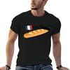 Bonjour Oui Oui Baguette - Funny French T-Shirt Sports Casual Short Sleeve Cotton Tee