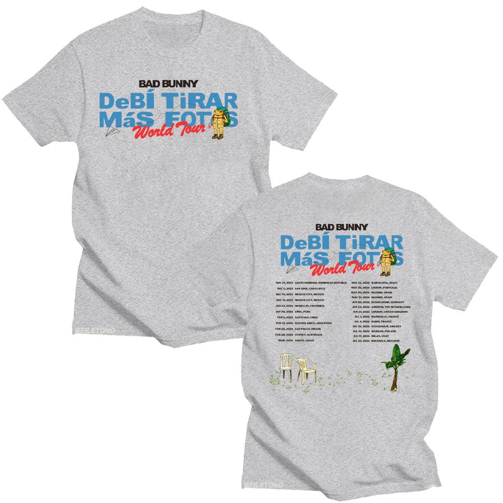 Bad Bunny Musi Robić WIĘCEJ ZDJĘĆ Koszulka z Trasy Koncertowej Bawełniana Koszulka z Krótkim Rękawem Unisex Streetwear Merch Bad Bunny T-shirty Nowe Ubrania