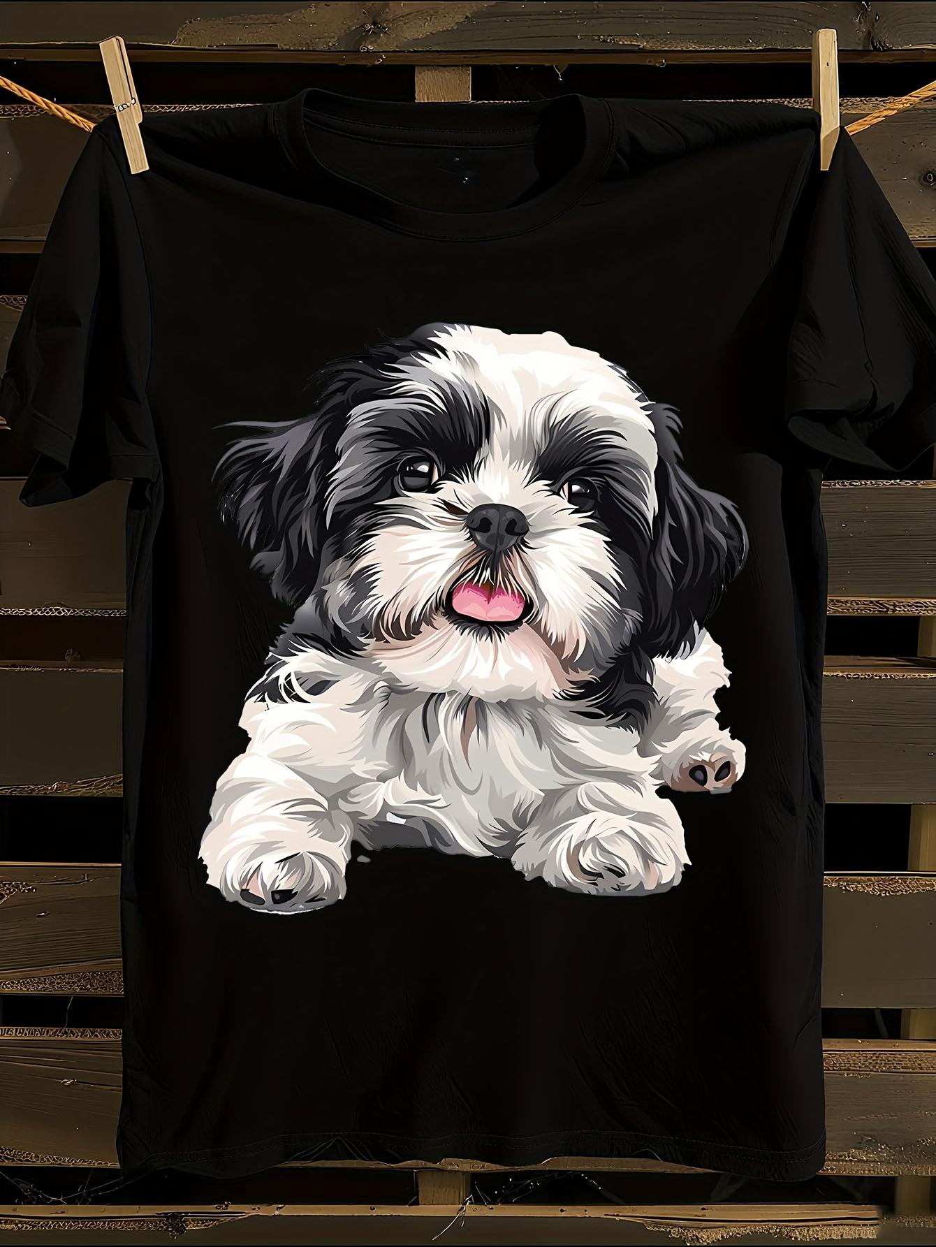 Relaxed Fit Shih Tzu Dog Graphic Tshirt S