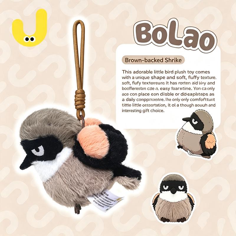 Long-Tailed Shrike Plush – Cute Bird Stuffed Animal Sleeping Pillow, Soft Plush Doll for Girls, Birthday Gift