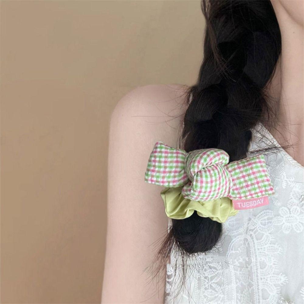 Korean Style Sweet Hair Ring Ponytail Holder Polka Dot Hair Tie Bowknot Hair Rope  Hair Accessory