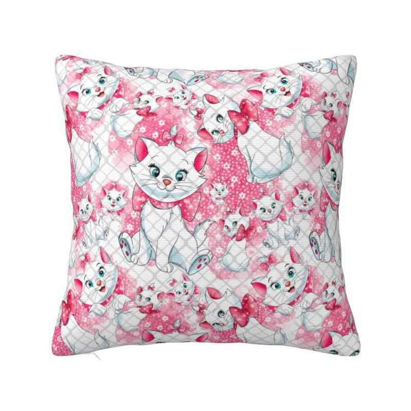 Custom Modern Marie Cat Rose Sofa Cushion Cover Soft Throw Pillow Case