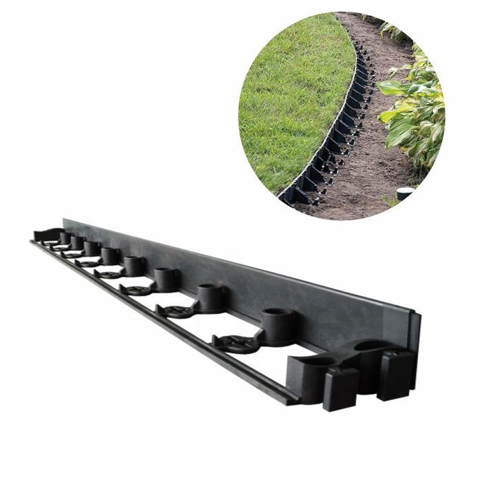 Bordure de Jardin Plastique 6cm x 1m - ICH-ZAPFE.DE - Noir - Bordure de Jardin - Plastique