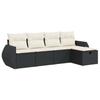 VidaXL Salon de jardin 5 pcs avec coussins noir résine tressée 3325562