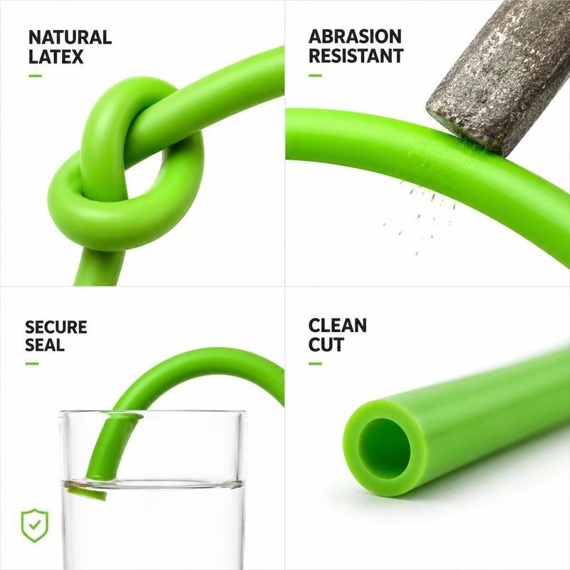 5M/2M Fruit Green Natural Latex Tube ID 1-8mm with excellent sealing performance and good extensibility