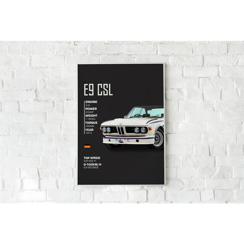 

Роскошный постер суперкара Эстетика M5 GTR Csl Спортивный гонщик Скоростной автомобиль Печать на холсте Идеально для настенного искусства Декор для офиса Гаража Комнаты 21cm×30cm NoFrame