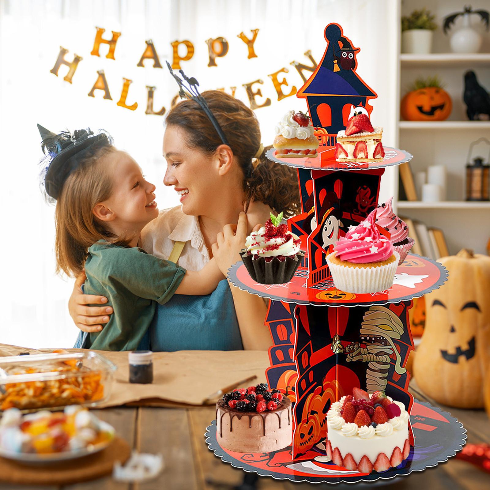 

Подставка для торта на Хэллоуин с изображением призрака из бумаги, декоративная подставка для десерта One Size красный