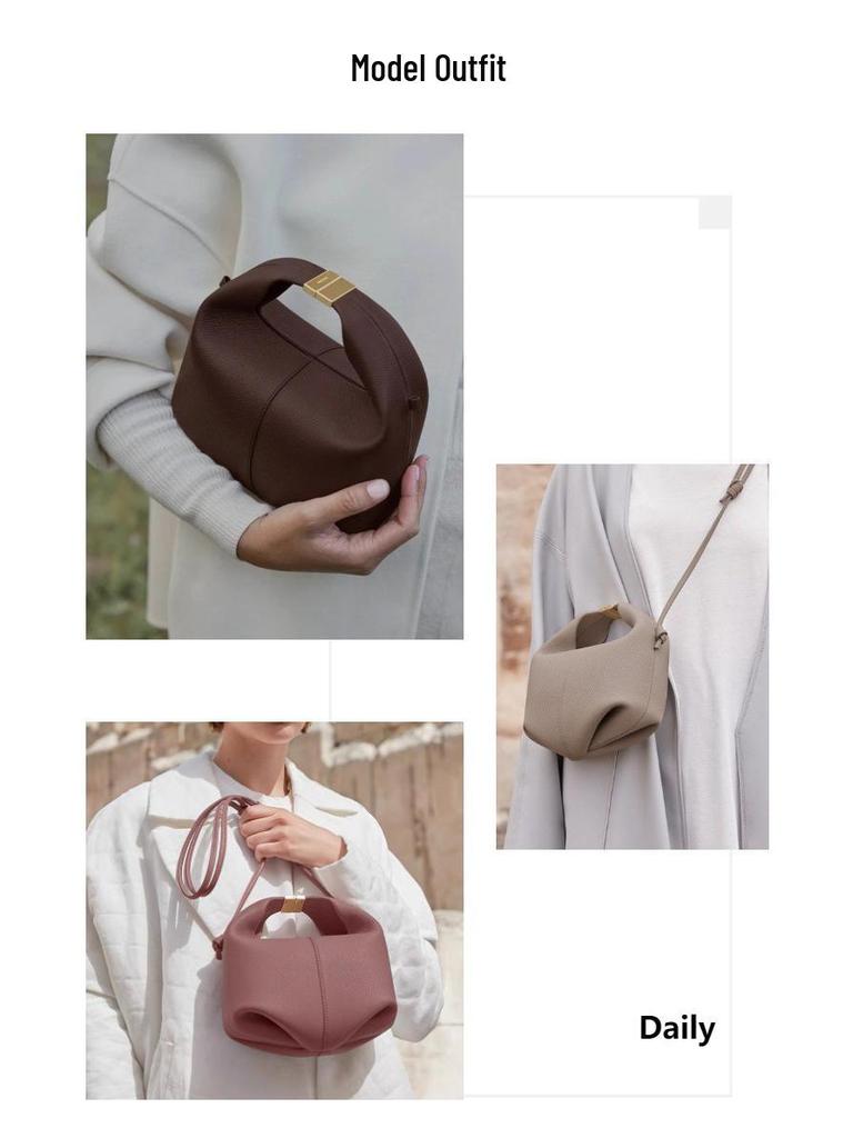 Polene Boling'en Women's Genuine Leather Crossbody Handbag - Fashionable Versatile Shoulder Bag