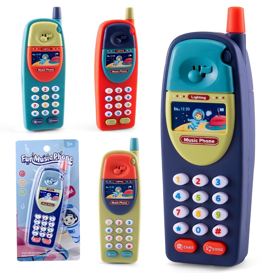 Play Phone Toys for Kids, Fun Music Simulation Phone Lighting Learning Cellphone Toy 4 Color Could Be Chosen Excluding Batteries