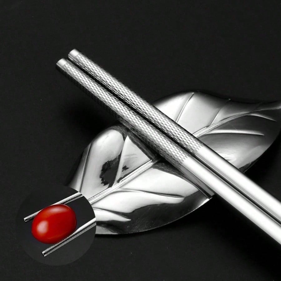 316 Stainless Steel Chopstick Tableware Luxury Laser Engraving Chopsticks Antiskid Household Metal Reusable Chopstick