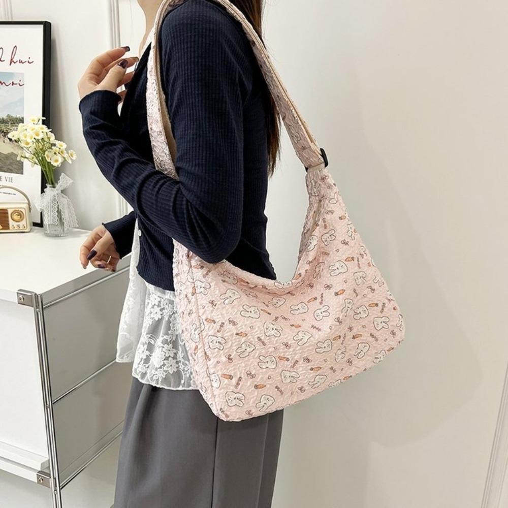Nylonová plátěná taška přes rameno Korejský styl Nákupní taška Módní kreslená taška přes tělo Kancelář