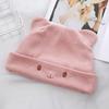 Cartoon Stack Hat Female Autumn and Winter New Pullover Hat Bear Embroidery Cute Thermal Ear Hat Student with Ears