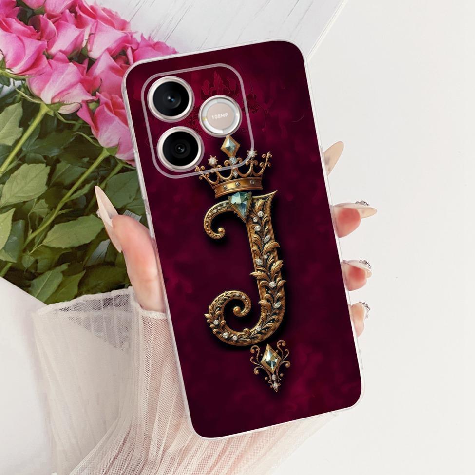 Transparente Hülle für Honor 500 Smart Cover Luxus A-Z Buchstaben Mode Cool Krone Weiche Hülle für Honor 500Smart