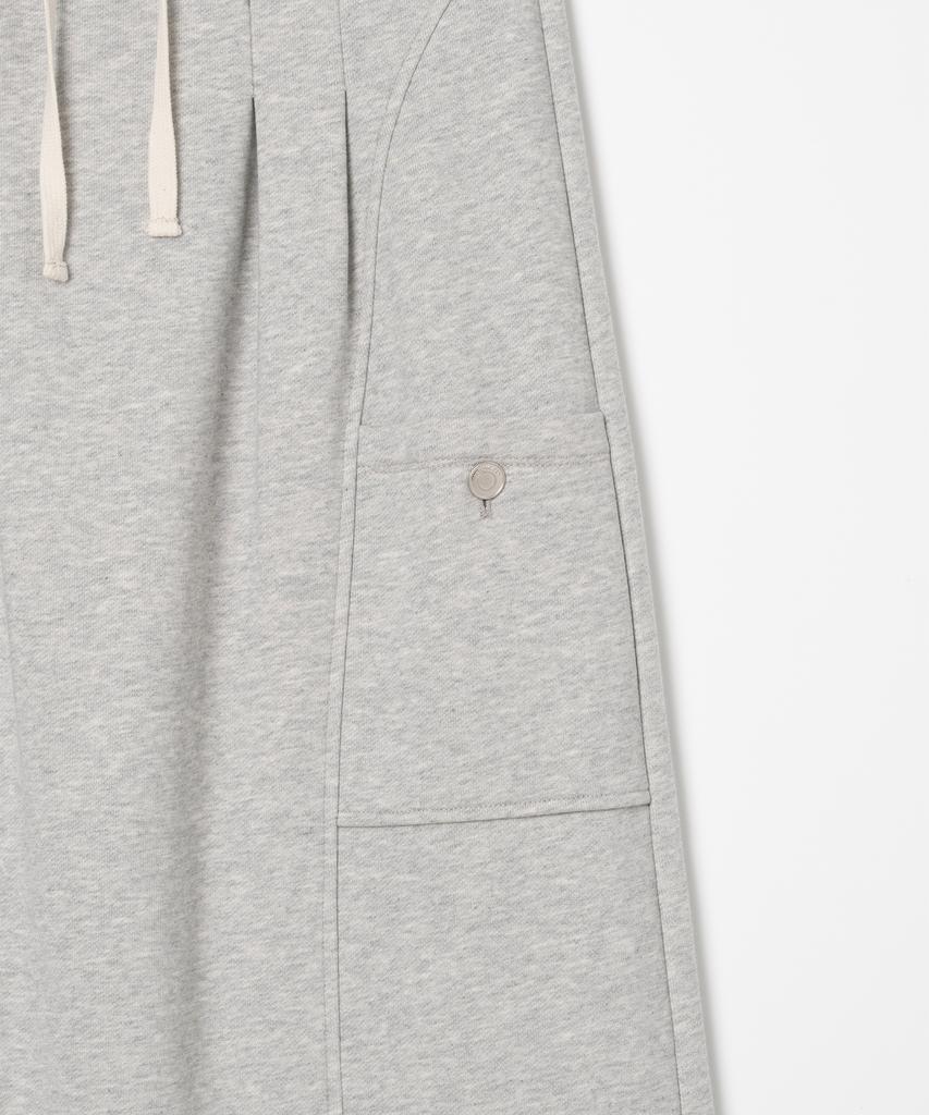 MILLO WOMEN Belt Hole Maxi Skirt [Melange Gray]