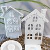 Snow House Candlestick Silicone Mold Epoxy Resin Candle Stand Molds Gypsum Candle Holder Mould Home Decorations Mold