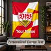 Personalized Wall Tapestry,VfB Stuttgart FC Custom Text, Soft Fabric Wall Art For Indoor Decoration