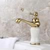 Bathroom Brass and Jade Basin Faucet Bathroom Basin Faucet Sink Mixer Tap Gold Sink Bath Basin Xx