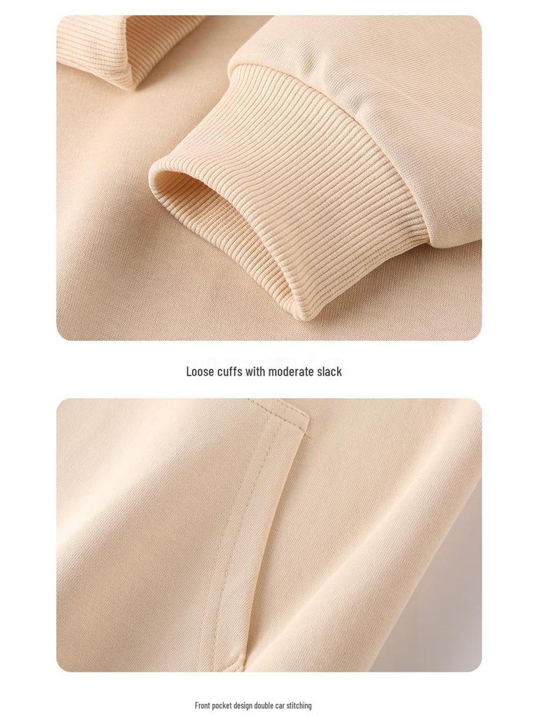 2025 Autumn/Winter Retro Hooded Oversized Fleece Sweatshirt