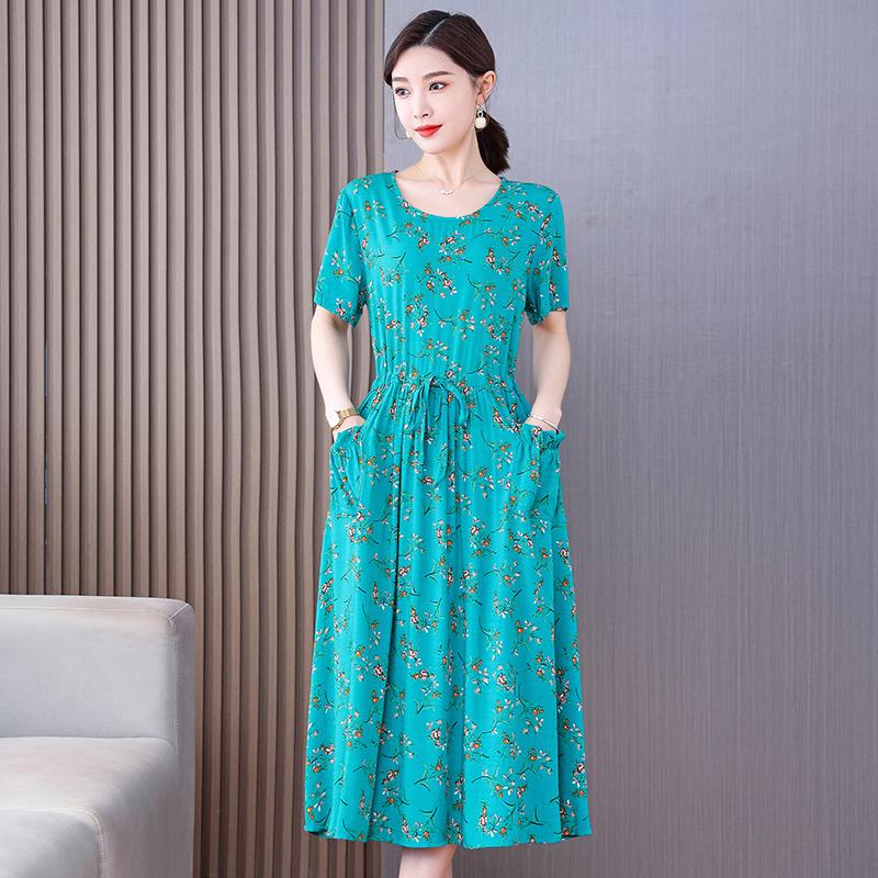 Vintage Blumenkleid für Damen in Übergröße, Sommerkleid für Damen, lässig, lange Kleider
